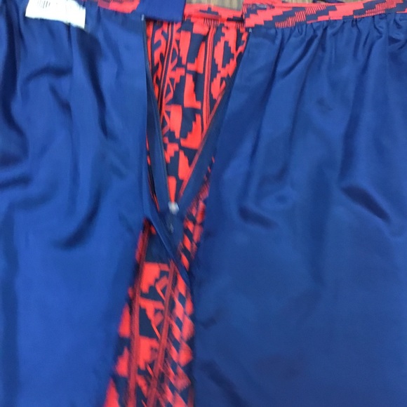 LANVIN Paris Women's Vintage Red/Navy 100% Silk Midi Skirt *No Size* - Picture 7 of 8